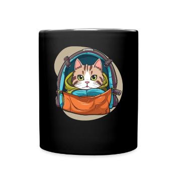 Wandern Katze Wanderer Katzenbesitzer Bergsteigen Wanderer - Tasse einfarbig - Schwarz - Vorne