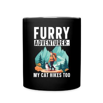 Wandern Katze Wanderer Katzenbesitzer Bergsteiger Wanderer - Tasse einfarbig - Schwarz - Vorne