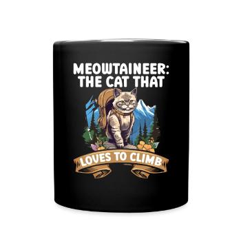 Wandern Katze Wanderer Katzenbesitzer Bergsteigen Wanderer - Tasse einfarbig - Schwarz - Vorne