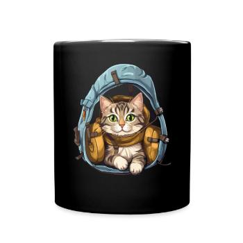 Wandern Katze Wanderer Katzenbesitzer Bergsteiger Wanderer - Tasse einfarbig - Schwarz - Vorne