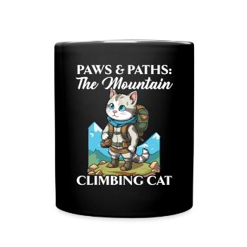 Wandern Katze Wanderer Katzenbesitzer Bergsteigen Wanderer - Tasse einfarbig - Schwarz - Vorne