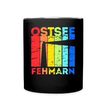 Fehmarn Insel Ostsee Leuchtturm Urlaub Idee - Tasse einfarbig - Schwarz - Vorne