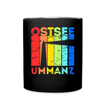 Ummanz Insel Ostsee Leuchtturm Urlaub Idee - Tasse einfarbig - Schwarz - Vorne