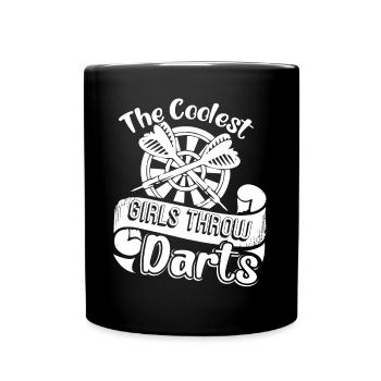 Darts The Coolest Girls Throw Darts - Full Colour Mug - black - Front