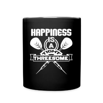 Darts Darts Happiness Is A Tight Threesome - Full Colour Mug - black - Front