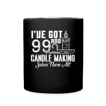 Candle Making Candle making Solves All Problems - Full Colour Mug - black - Front