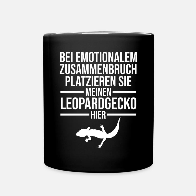Eidechse Terrarium Reptilien Leopardgecko - Tasse einfarbig - Schwarz