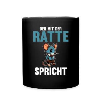 Nagetier Ratte Ratten - Tasse einfarbig - Schwarz - Vorne