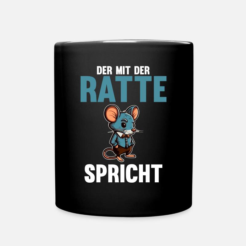 Nagetier Ratte Ratten - Tasse einfarbig - Schwarz