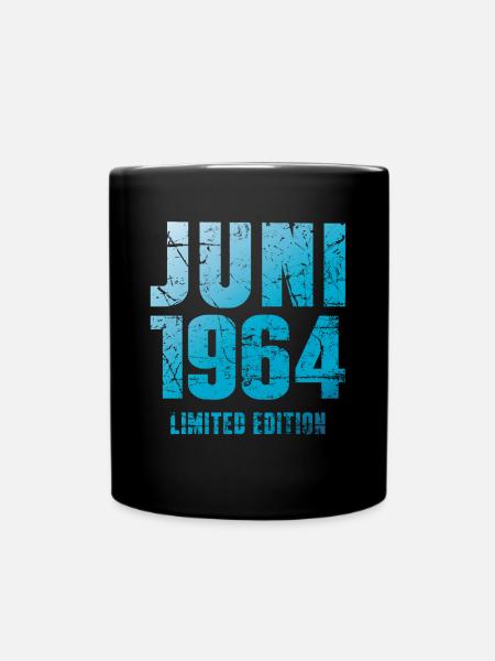 Juni 1964 Limited Edition Geburtstag Geschenk - Tasse einfarbig - Schwarz