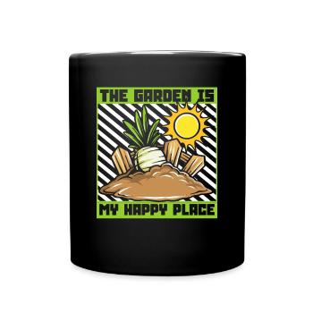 The Garden Is My Happy Place Horticulture Gardener - Full Colour Mug - black - Front