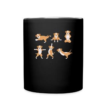 Yoga Dog Méditation Chien faisant des exercices de yoga - Mug uni - noir - Devant