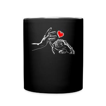 Igel Liebe Igel High Five - Tasse einfarbig - Schwarz - Vorne