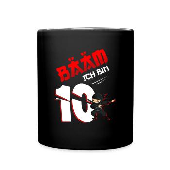 10. Geburtstag Junge 10 Jahre alt - Tasse einfarbig - Schwarz - Vorne