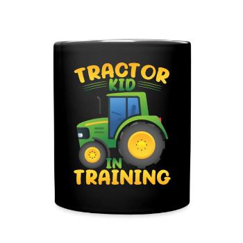 Traktorkind im Training - Tasse einfarbig - Schwarz - Vorne