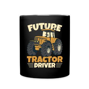Künftiger Traktorfahrer - Tasse einfarbig - Schwarz - Vorne