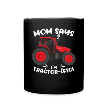 Maman dit que je suis Tractor-ific | Tracteur Boy Farmer - Mug uni - noir - Devant