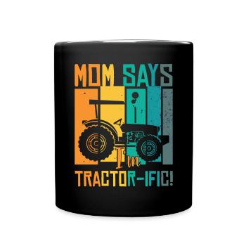 Boys Tractor - Full Colour Mug - black - Front