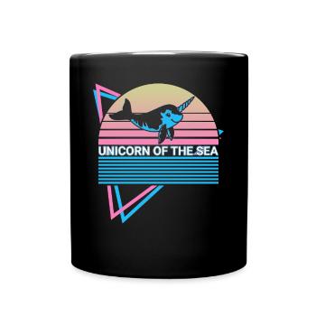 Narwal Retro - Tasse einfarbig - Schwarz - Vorne