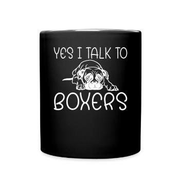Boxer Hund Geschenke - Tasse einfarbig - Schwarz - Vorne