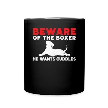 Boxer Hund Geschenke - Tasse einfarbig - Schwarz - Vorne