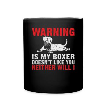 Boxer Hund Geschenke - Tasse einfarbig - Schwarz - Vorne