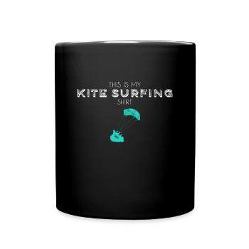 Kite Surfing Shirt - Tasse einfarbig - Schwarz - Vorne