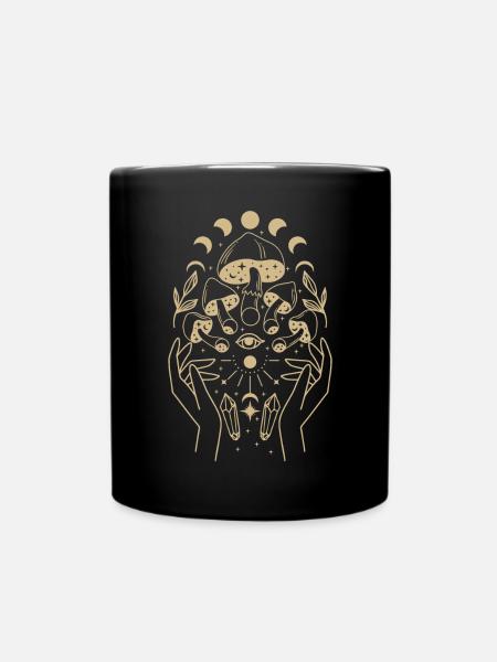 Boho Mushrooms Cottage Core Esthétique Goblincore - Mug uni - noir