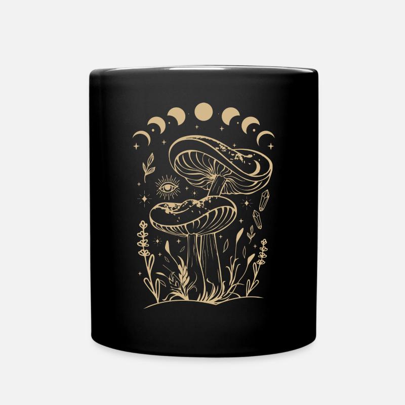 Boho Pilze Cottage Core Aesthetic Goblincore - Tasse einfarbig - Schwarz