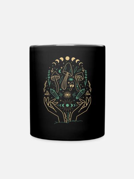 Boho Mushrooms Cottage Core Esthétique Goblincore - Mug uni - noir