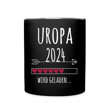 werdender Uropa 2024 Schwangerschaft Opi Geschenk - Tasse einfarbig - Schwarz - Vorne