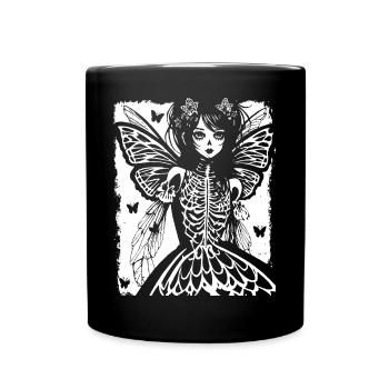 Fairycore Ästhetik Skelett Fee Goth Grunge G - Tasse einfarbig - Schwarz - Vorne