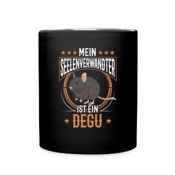 Degu ist mein Seelenverwandter Stauchratte - Tasse einfarbig - Schwarz - Vorne