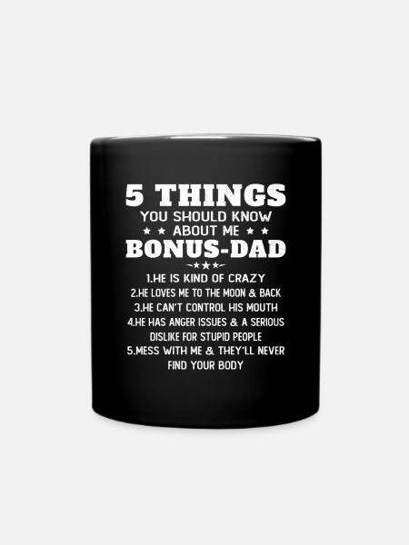 5 Choses à Savoir Sur Mon Père Bonus Humour - Ensfarvet krus - sort
