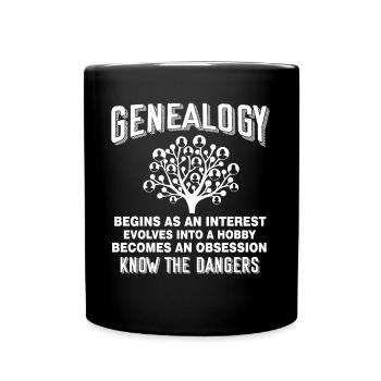 Genealogy Genealogy Begins As In Interest - Full Colour Mug - black - Front