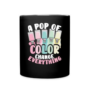 A splash of color changes everything - Full Colour Mug - black - Front