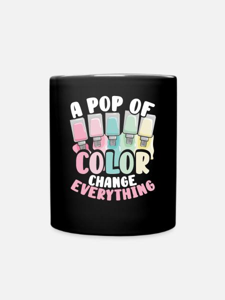 A splash of color changes everything - Full Colour Mug - black