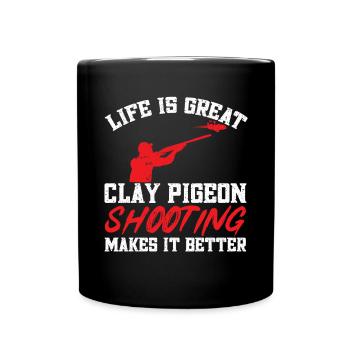 Tir au piège Tir au pigeon en argile Skeet - Mug uni - noir - Devant