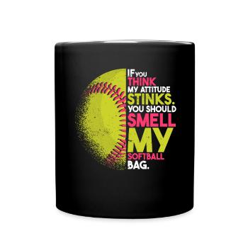 Funny Softball Lover - Full Colour Mug - black - Front
