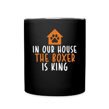 Boxer Hund Geschenke - Tasse einfarbig - Schwarz - Vorne