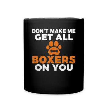 Boxer Hund Geschenke - Tasse einfarbig - Schwarz - Vorne