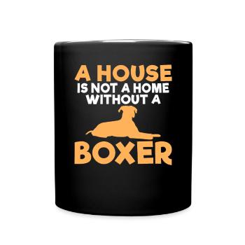Boxer Hund Geschenke - Tasse einfarbig - Schwarz - Vorne