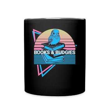 Budgie Parakeet Retro - Full Colour Mug - black - Front