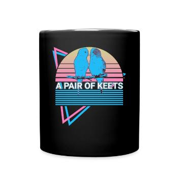 Perruche Perruche Rétro - Mug uni - noir - Devant