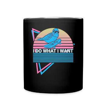 Perruche Perruche Rétro - Mug uni - noir - Devant