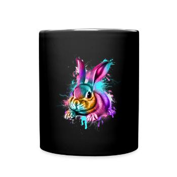 Rabbit Rabbit - Full Colour Mug - black - Front