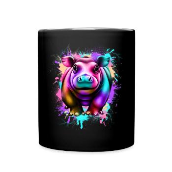 Hippopotamus - Full Colour Mug - black - Front