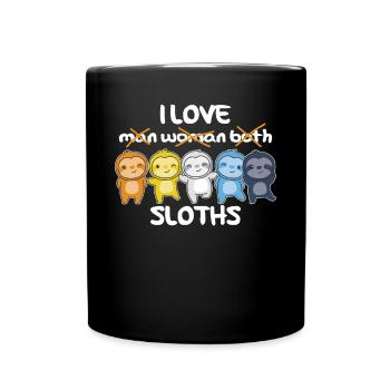 Aroace Flag Pride LGBTQ paresseux mignon - Mug uni - noir - Devant