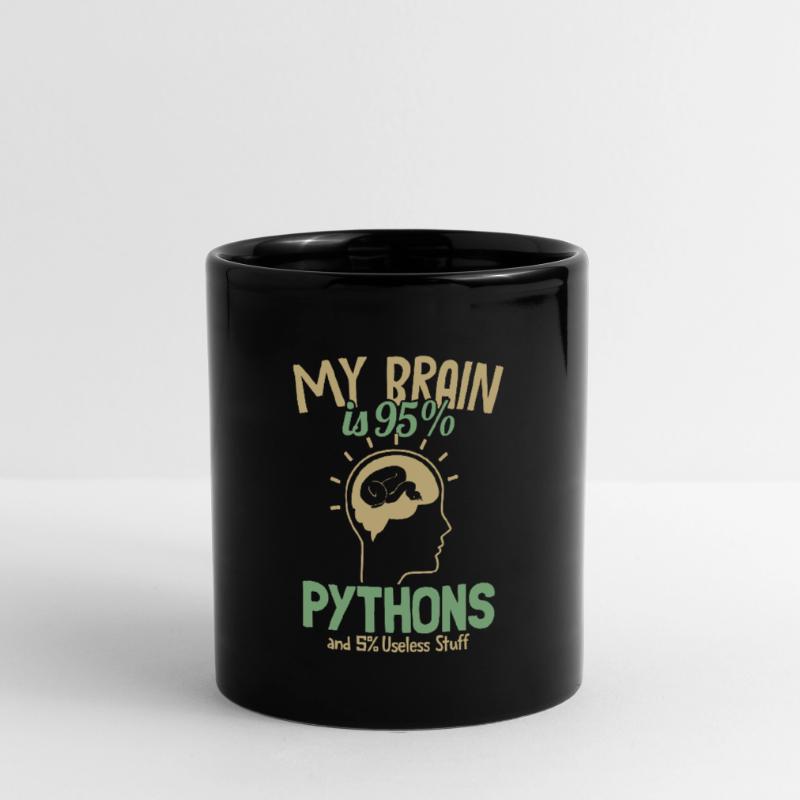 My Brain is 95% Pythons Python Schlange Banana Tasse einfarbig