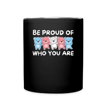 Transgender Flag Gay Pride LGBTQ Bear - Full Colour Mug - black - Front